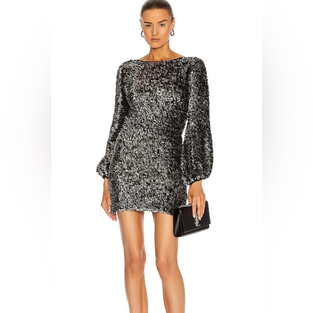 Retrofete Black and Gunmetal Sequined Mini NWT Sparkle